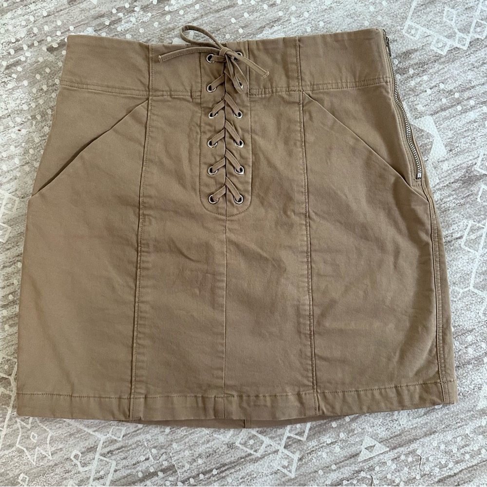 ALC Tan Lace-Up Women's Skirt